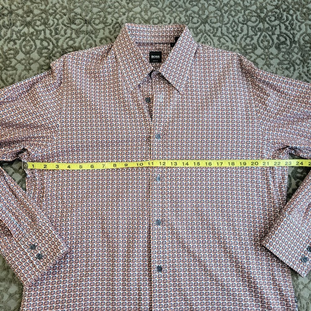BOSS Long Sleeve Button Down Shirt Slim Fit Size L - Picture 8 of 12